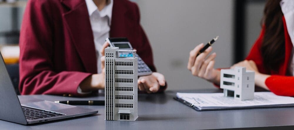 Commercial banking team reviewing software