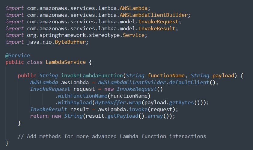 Invoking AWS Lambda Functions from Spring Boot