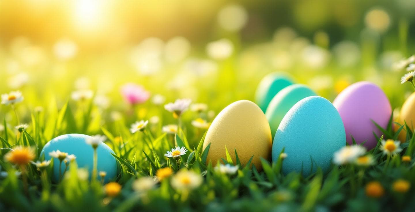 Easter eggs banner