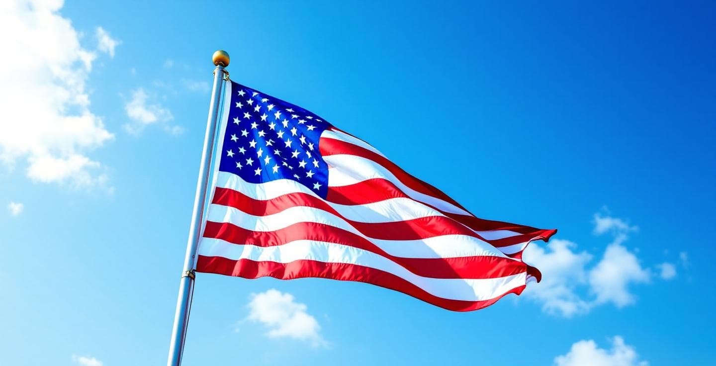 American flags fireworks