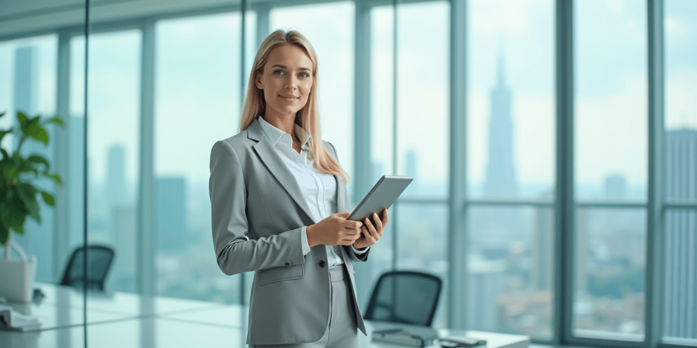 Confident businesswoman smiling