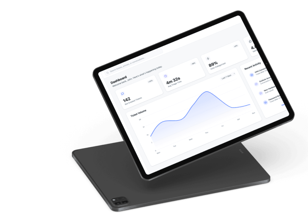 Elinext CRM interface displayed on a tablet