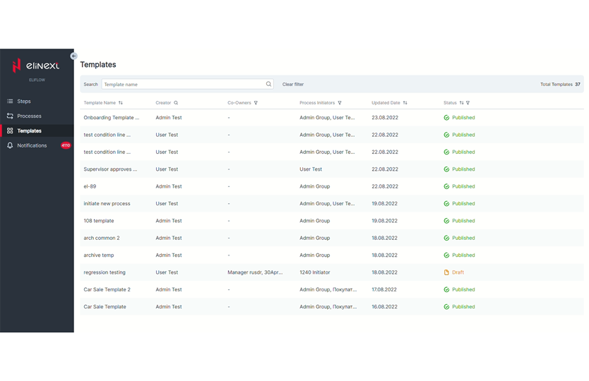 Business Process Automation application screen 3