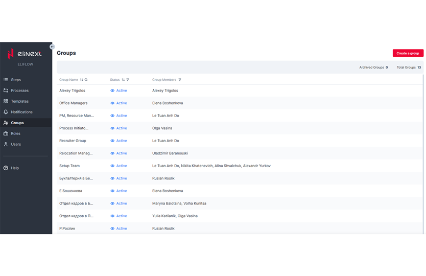 Business Process Automation application screen 5