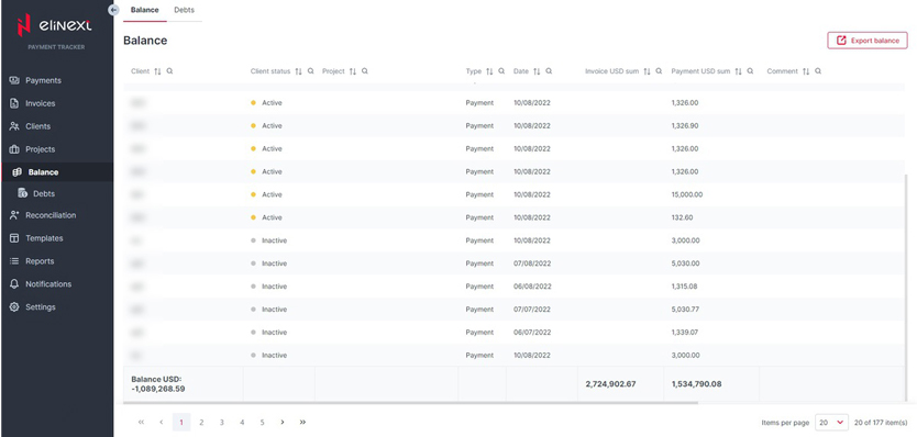 Invoice Management web application invoice details