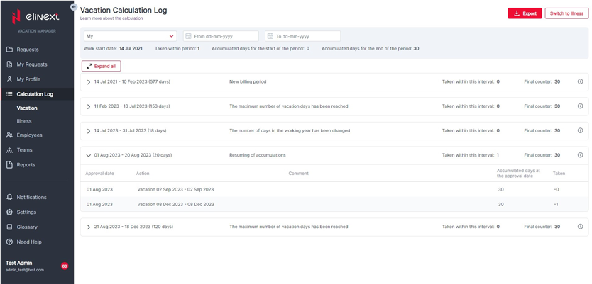 Elinext Leave Management App 11