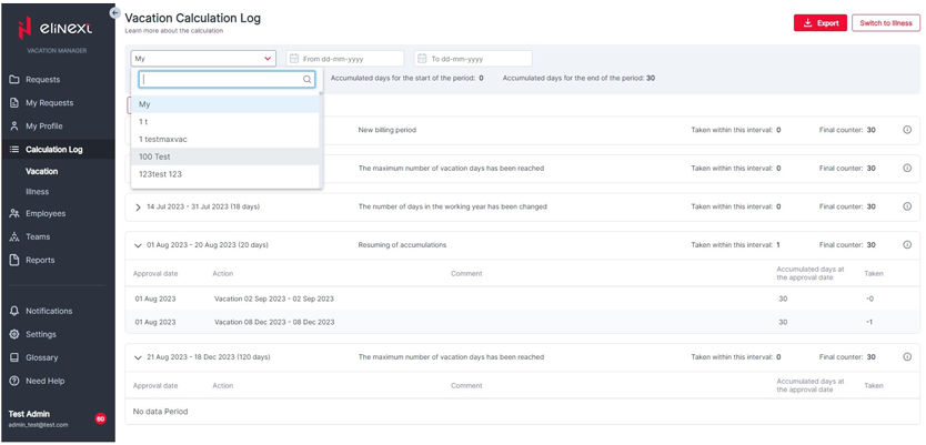 Elinext Leave Management App 12