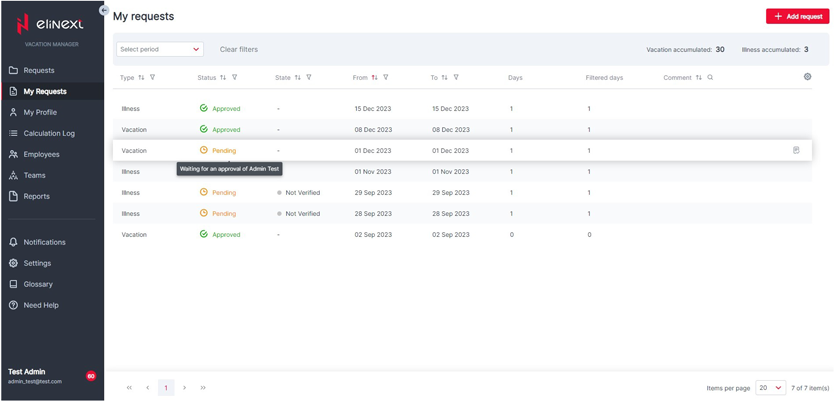 Elinext Leave Management App Development 2