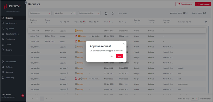 Elinext Leave Management App 6