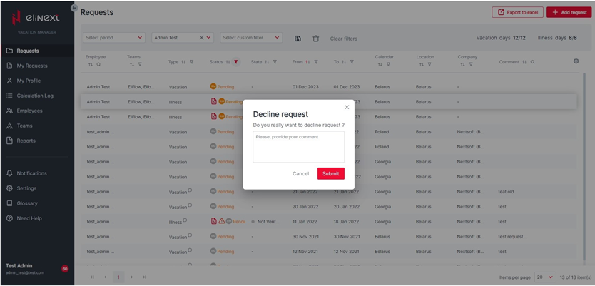 Elinext Leave Management App 7