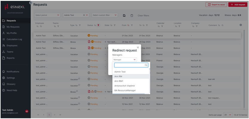 Elinext Leave Management App 8
