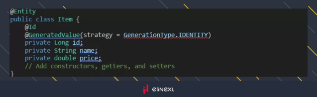 Create an Entity class representing your data