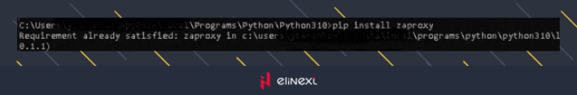 If it is not, Install the ZAP Python API client using the command: ‘pip install zaproxy’
