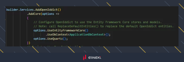 Now it's time to set up Openiddict. You can see the description in the screenshots 1