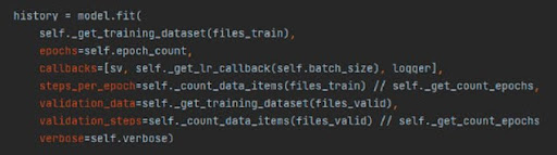 train the model using training data