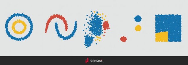 Clustering using the steps of the DBSCAN algorithm