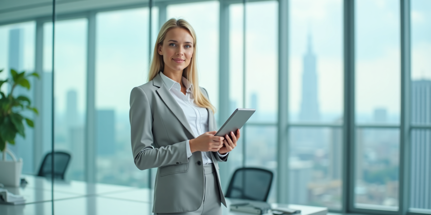 Confident businesswoman smiling