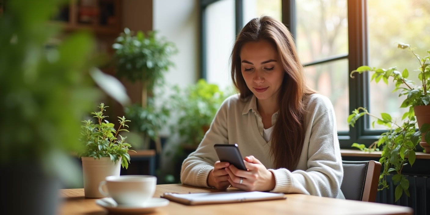 Women using health app